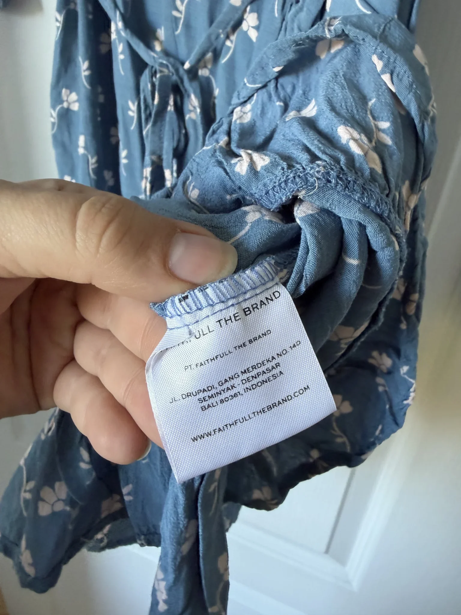 Image for Faithfull the Brand dress, size L, blue with floral print