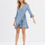 Thumbnail for Faithfull the Brand dress, size L, blue with floral print