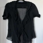 Featured thumbnail for Ralph Lauren silk and cotton blouse, size 6, black