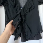 Thumbnail for Ralph Lauren silk and cotton blouse, size 6, black