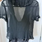 Thumbnail for Ralph Lauren silk and cotton blouse, size 6, black