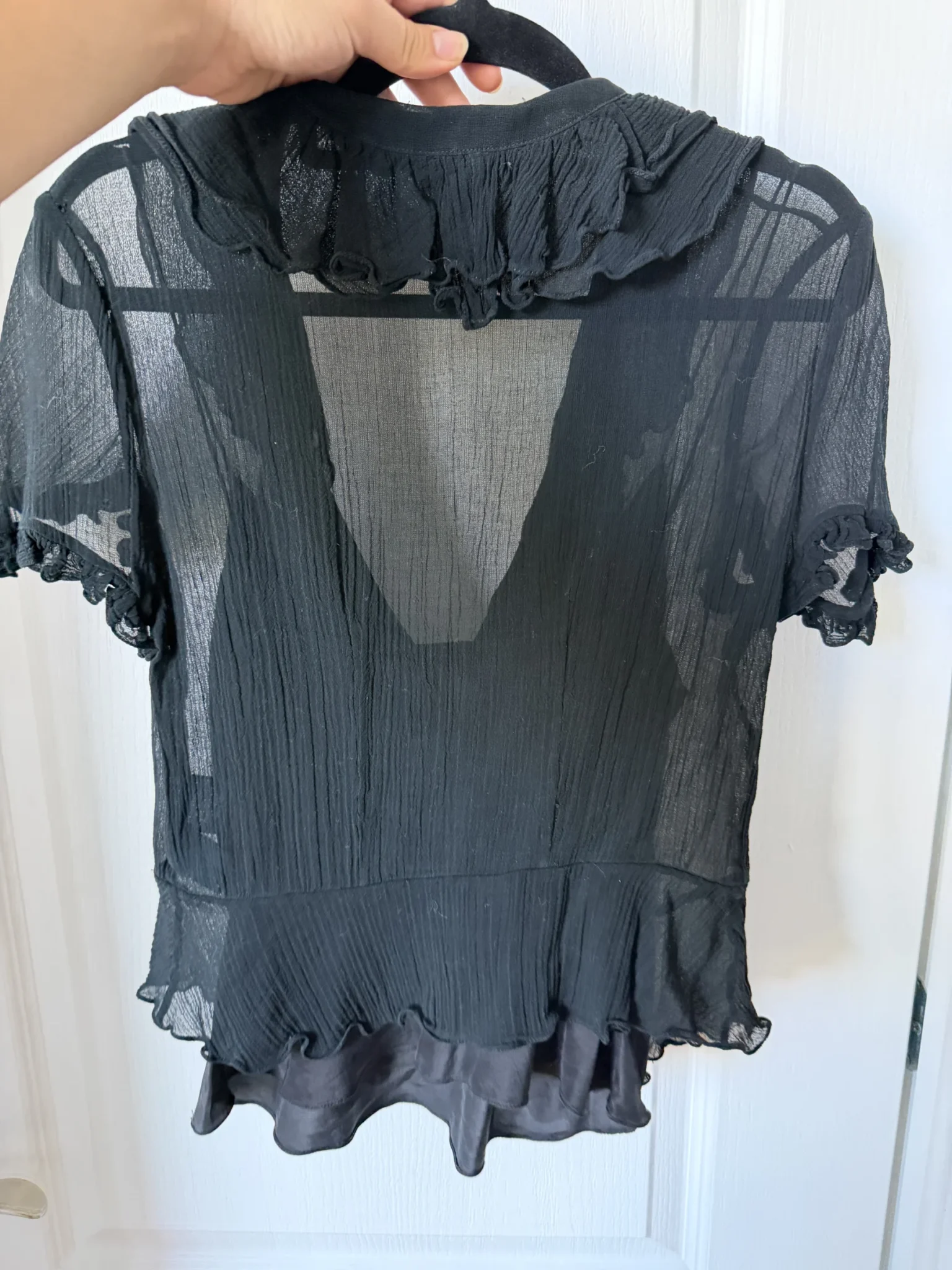 Image for Ralph Lauren silk and cotton blouse, size 6, black