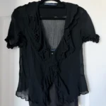 Thumbnail for Ralph Lauren silk and cotton blouse, size 6, black