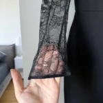 Thumbnail for Black Maje lace dress, size 3 (L)