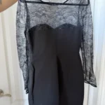 Thumbnail for Black Maje lace dress, size 3 (L)