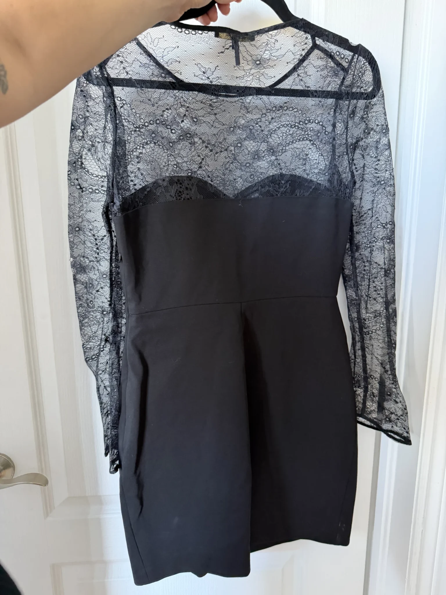 Image for Black Maje lace dress, size 3 (L)