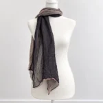 Featured thumbnail for 100% Silk Sheer Blush Pink Navy Oversized Scarf Wrap