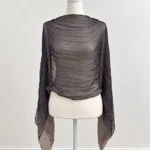 Thumbnail for 100% Silk Sheer Blush Pink Navy Oversized Scarf Wrap
