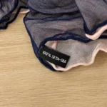 Thumbnail for 100% Silk Sheer Blush Pink Navy Oversized Scarf Wrap