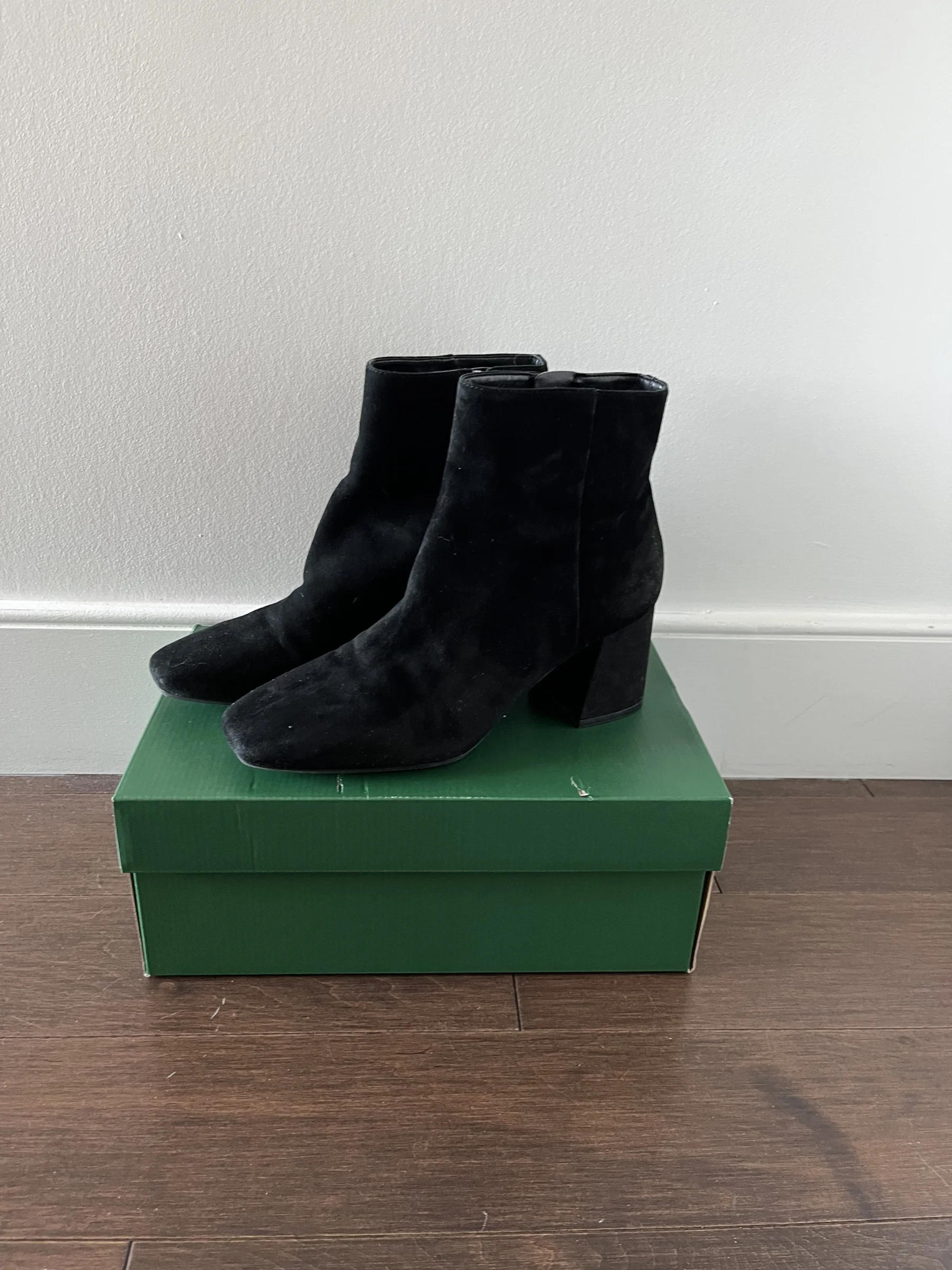 Black suede ankle boots Nine West seconde main
