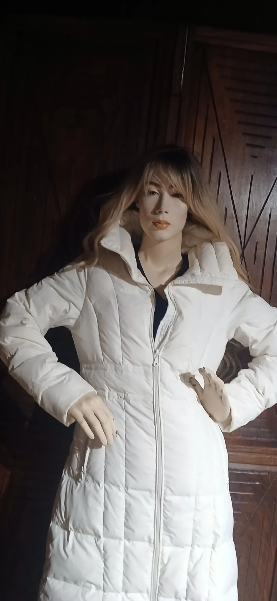 Image for White coat by Jacob, size small, 100% nylon, lining 70% down and 30% feathers