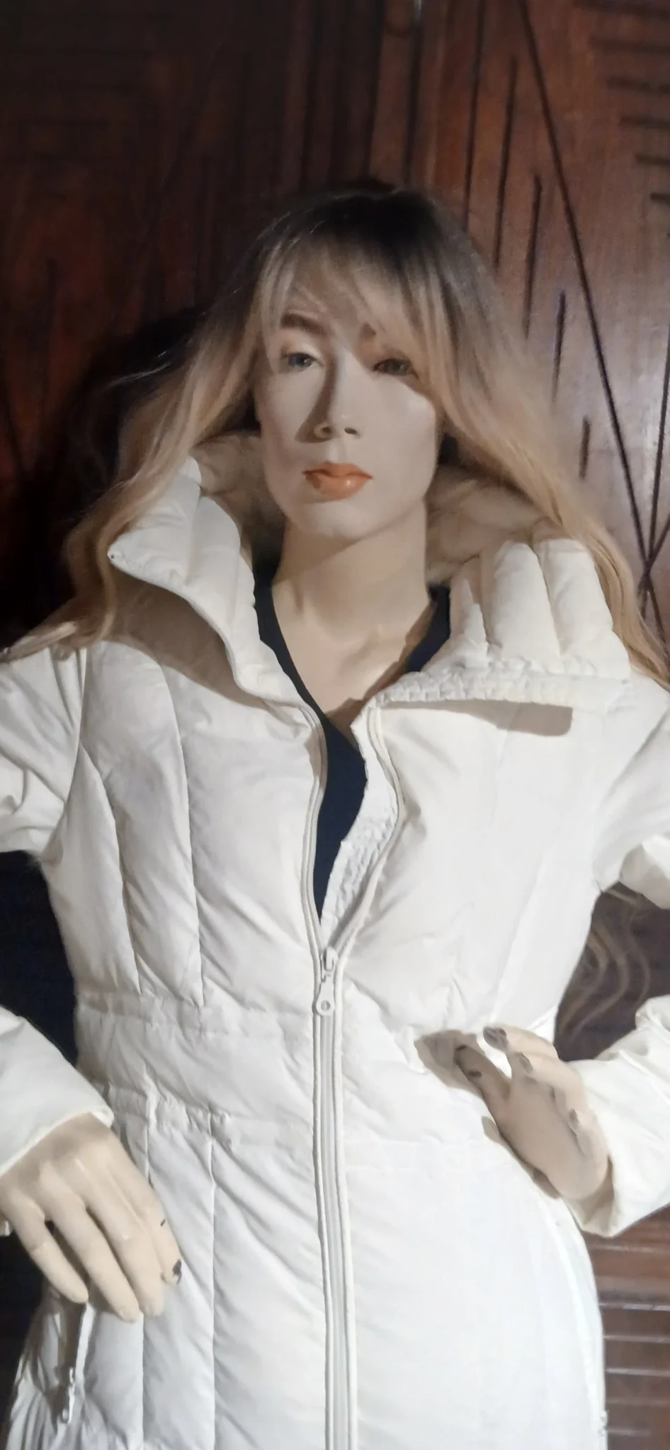 Image for White coat by Jacob, size small, 100% nylon, lining 70% down and 30% feathers