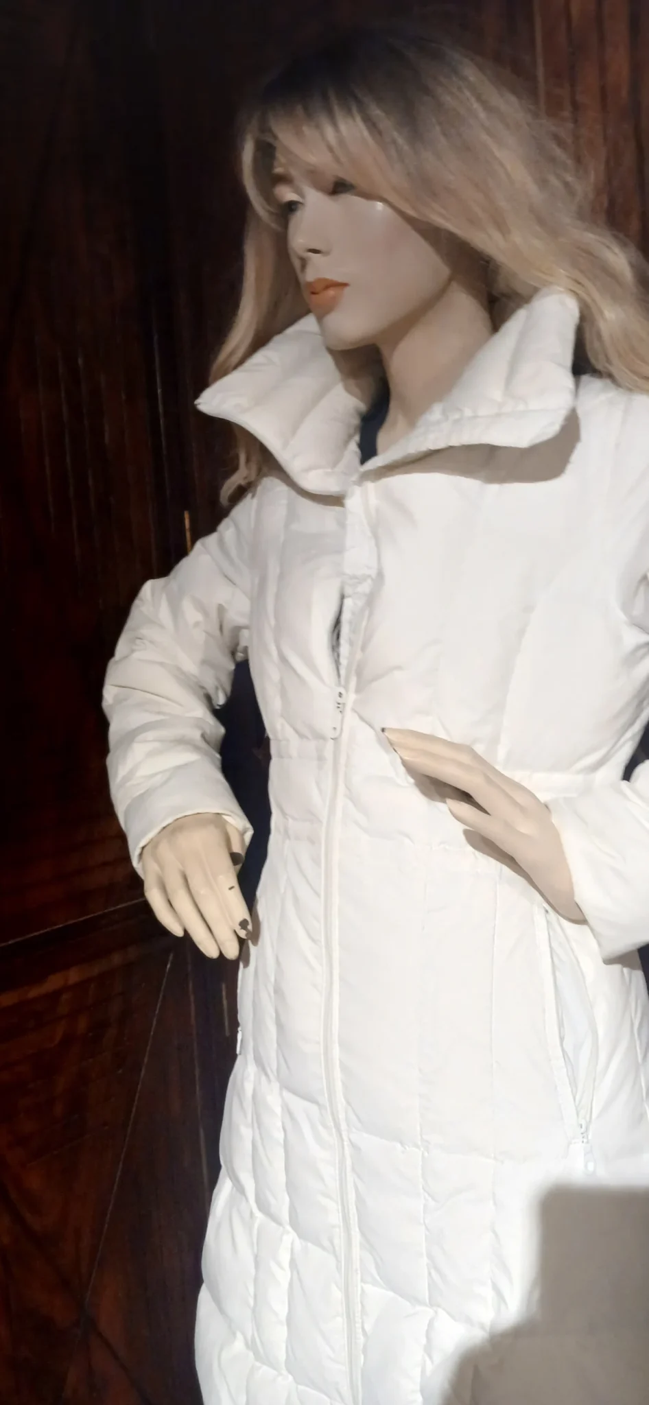 Image for White coat by Jacob, size small, 100% nylon, lining 70% down and 30% feathers