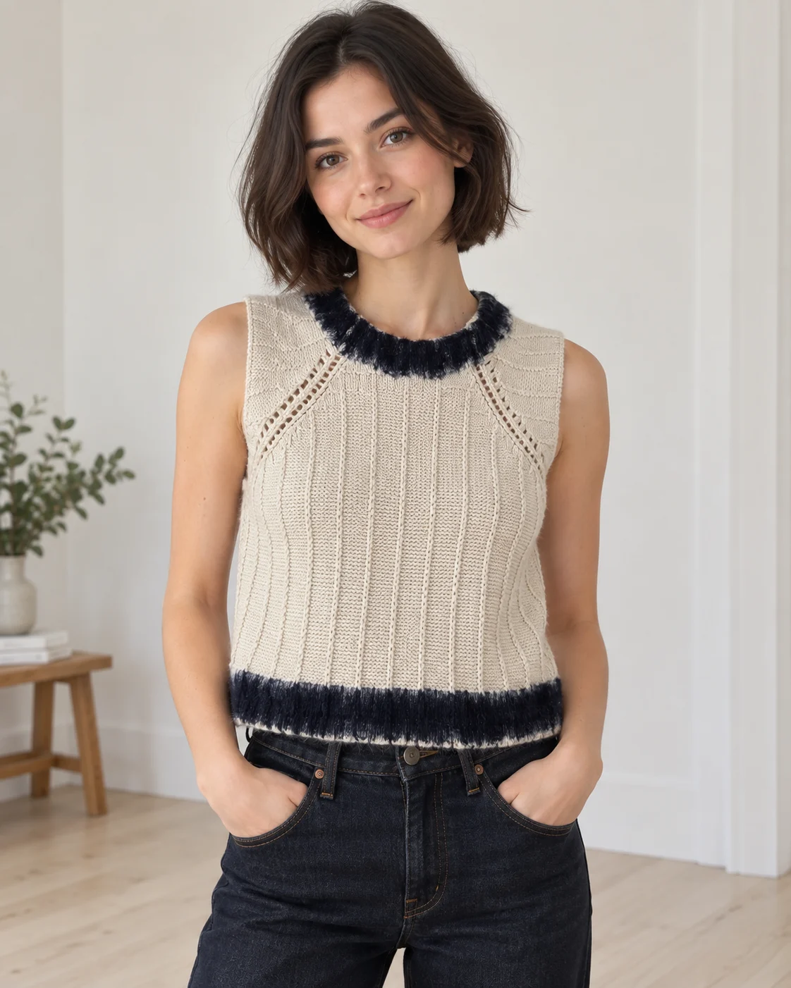 Field Flower sleeveless jumper by ANTHROPOLOGIE – pure wool Anthropologie seconde main