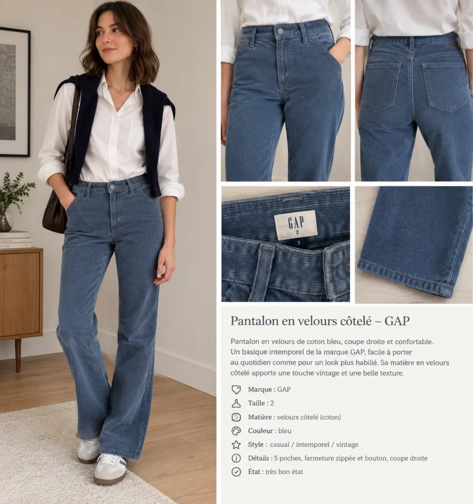 Image for GAP corduroy trousers – size 2