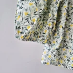 Thumbnail for Floral linen blouse with puffed sleeves