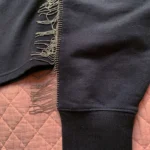 Thumbnail for NOLI – Black cropped yoga/athleisure top with fringing and rhinestones – M