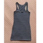 Thumbnail for LIFETIME – Navy blue and white striped, preppy-style fitted dress with a racerback – Spring/Summer