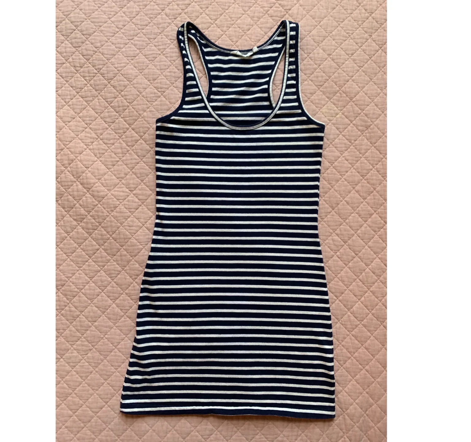 Image for LIFETIME – Navy blue and white striped, preppy-style fitted dress with a racerback – Spring/Summer