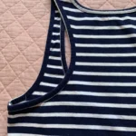 Thumbnail for LIFETIME – Navy blue and white striped, preppy-style fitted dress with a racerback – Spring/Summer