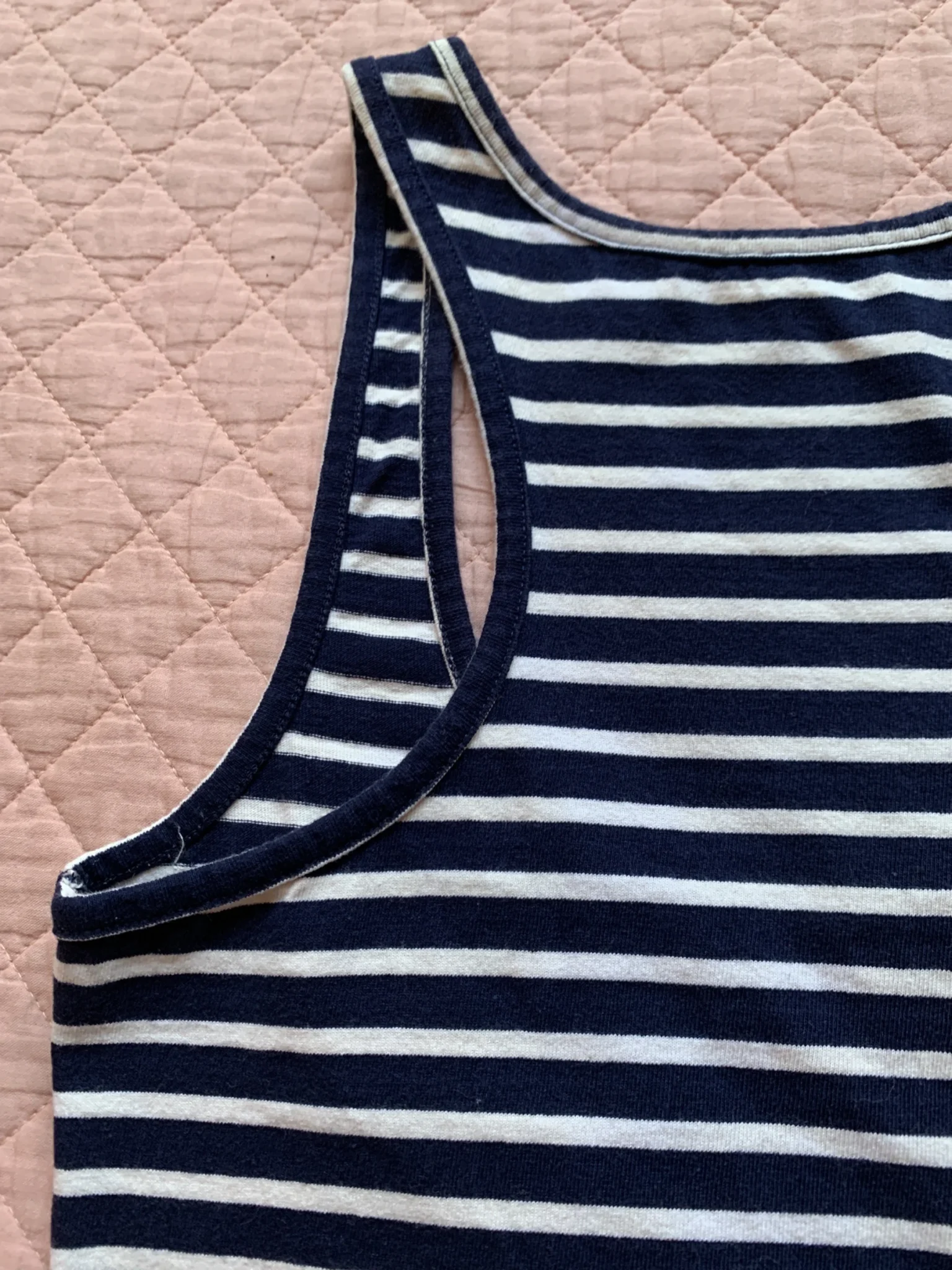 Image for LIFETIME – Navy blue and white striped, preppy-style fitted dress with a racerback – Spring/Summer