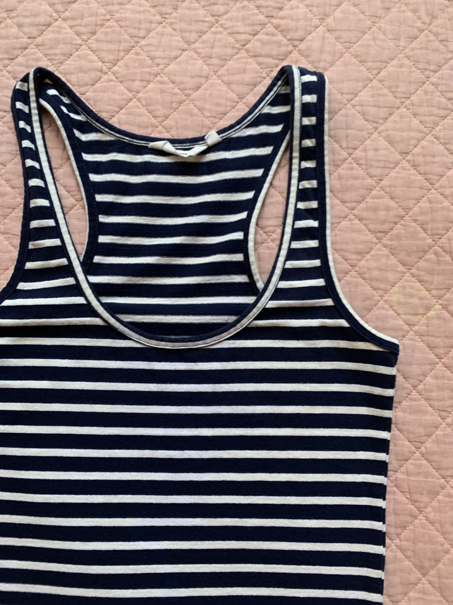 Image for LIFETIME – Navy blue and white striped, preppy-style fitted dress with a racerback – Spring/Summer