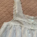 Thumbnail for THINGS BETWEEN – A flirty white babydoll dress with openwork lace and scalloped trim – G