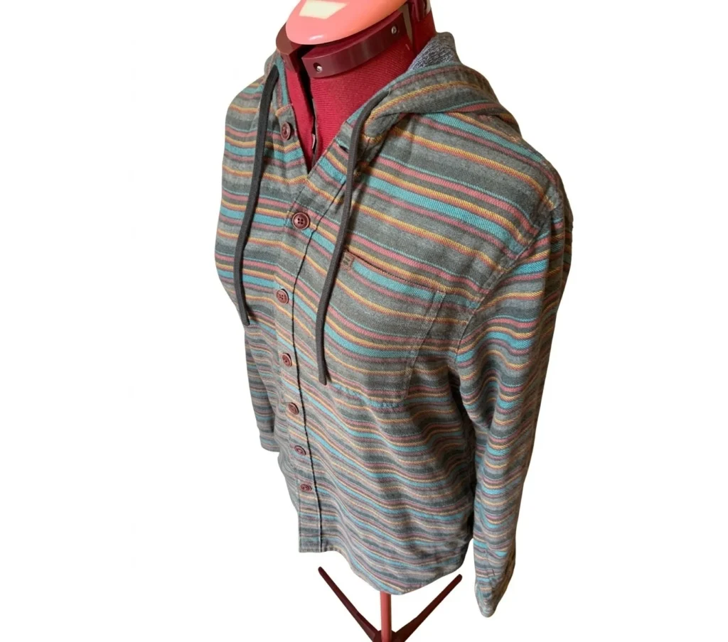 Image for Billabong – Striped flannel shirt with hood and button fastening – Spring/Summer