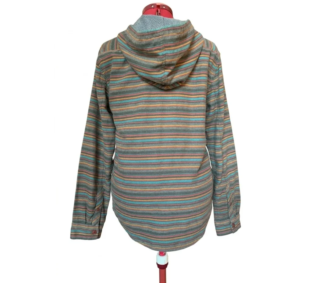 Image for Billabong – Striped flannel shirt with hood and button fastening – Spring/Summer