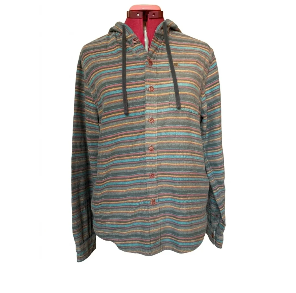 Image for Billabong – Striped flannel shirt with hood and button fastening – Spring/Summer