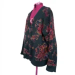 Thumbnail for INSIGHT – Australia – Oversized chunky-knit cardigan/jumper with a floral pattern – M