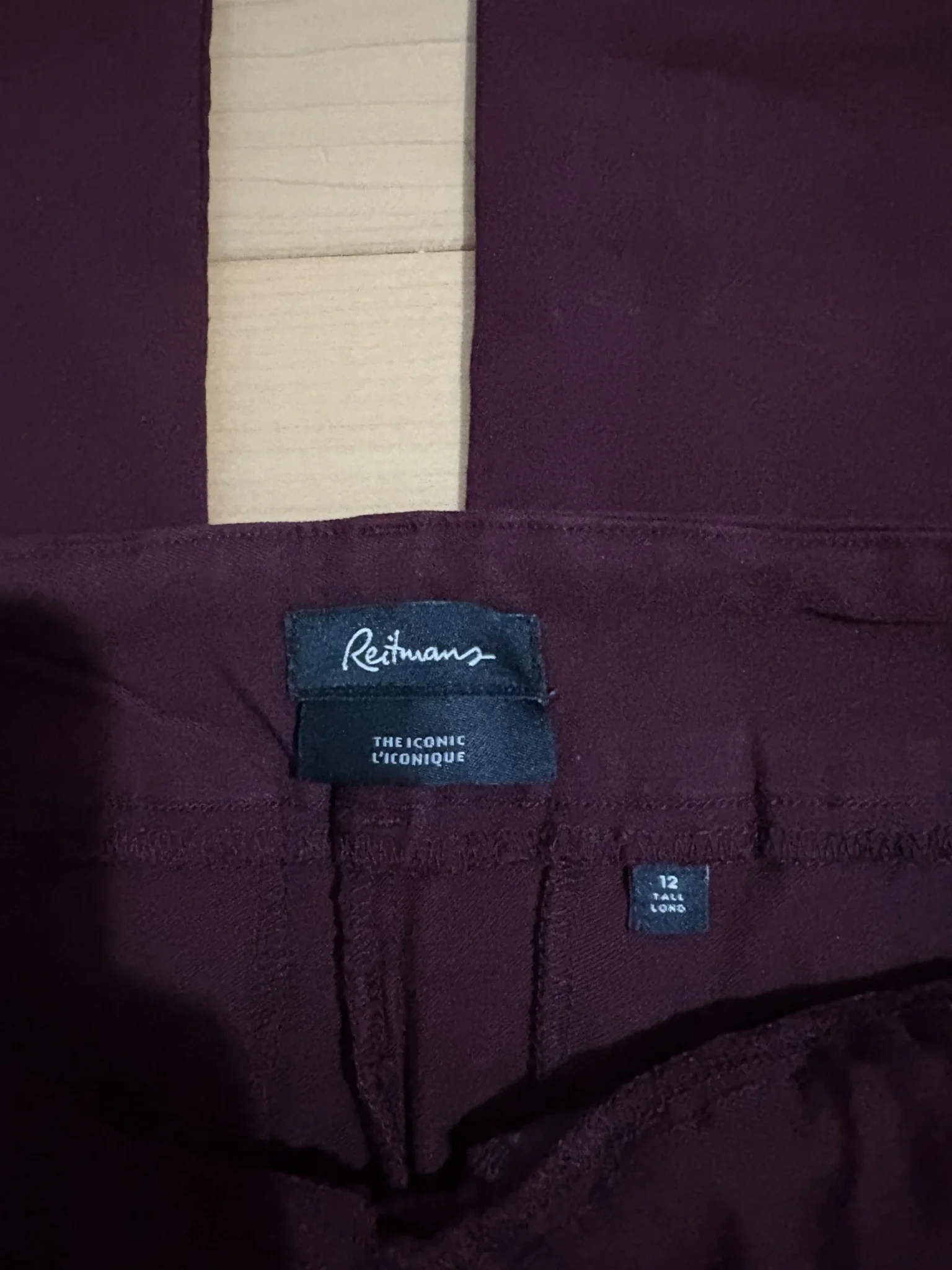 Image for Clean, wine-red trousers, size 12 Long, by Reitmans