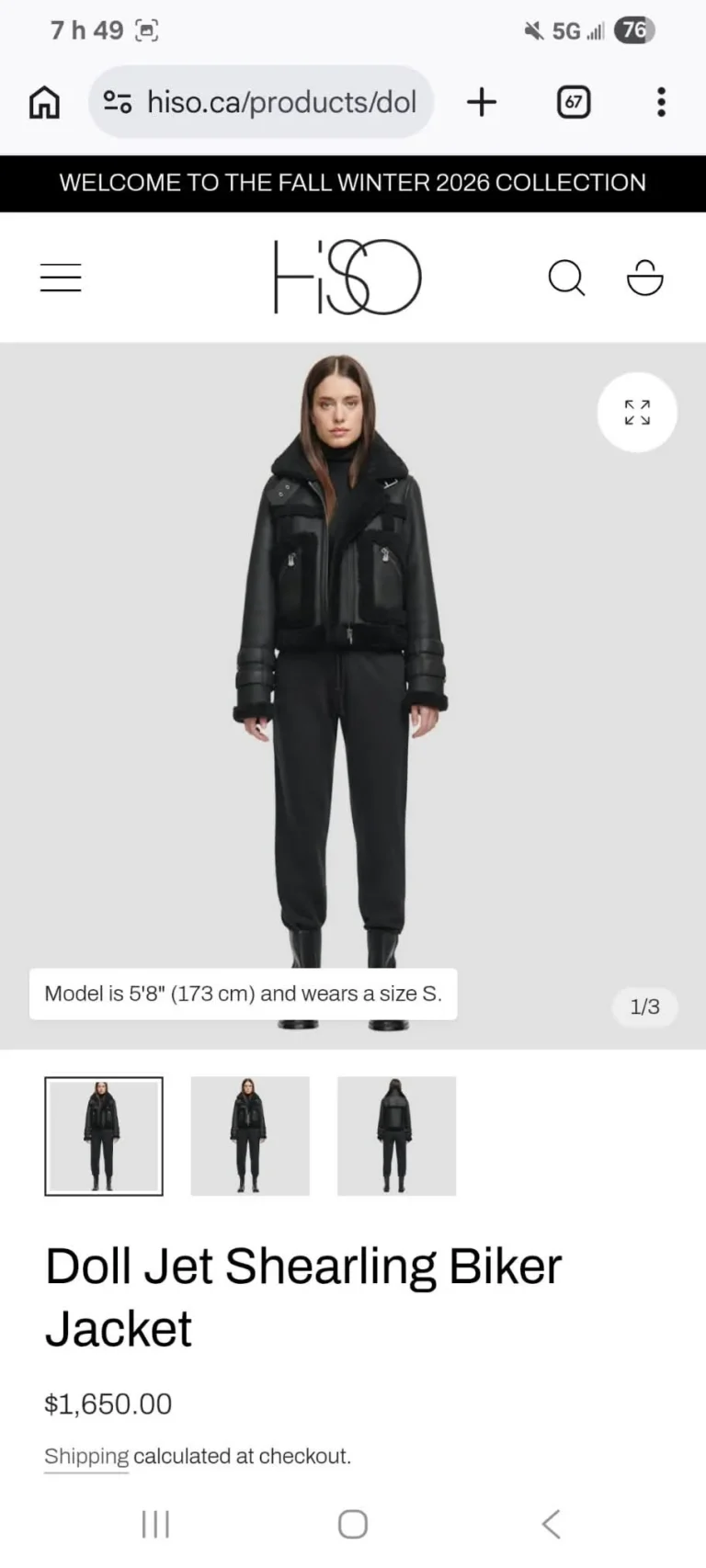 Image for HiSO ‘Doll’ shearling coat – BRAND NEW, never worn – Black – Size M