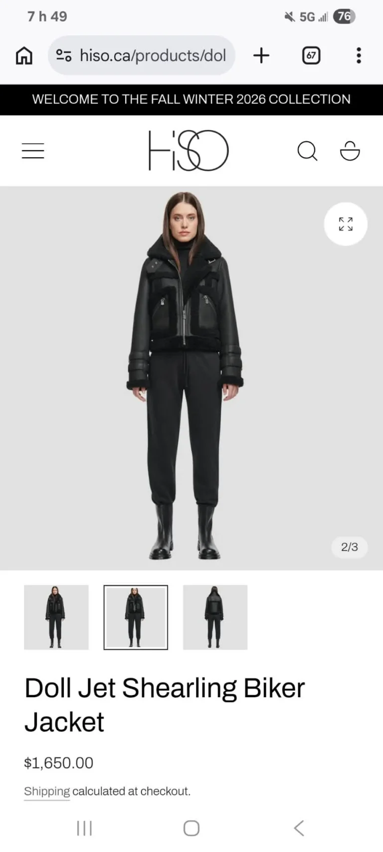 Image for HiSO ‘Doll’ shearling coat – BRAND NEW, never worn – Black – Size M