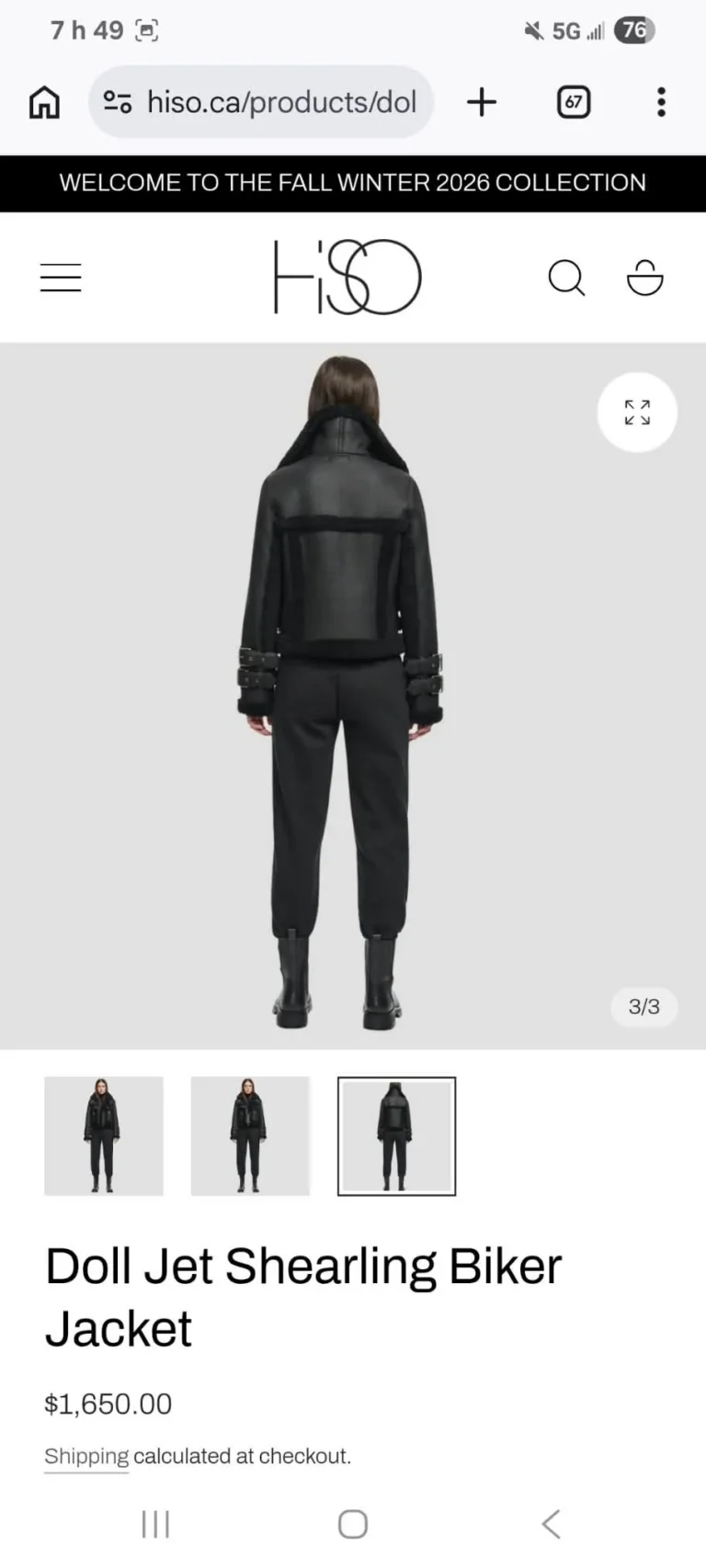 Image for HiSO ‘Doll’ shearling coat – BRAND NEW, never worn – Black – Size M