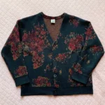 Thumbnail for INSIGHT – Australia – Oversized chunky-knit cardigan/jumper with a floral pattern – M