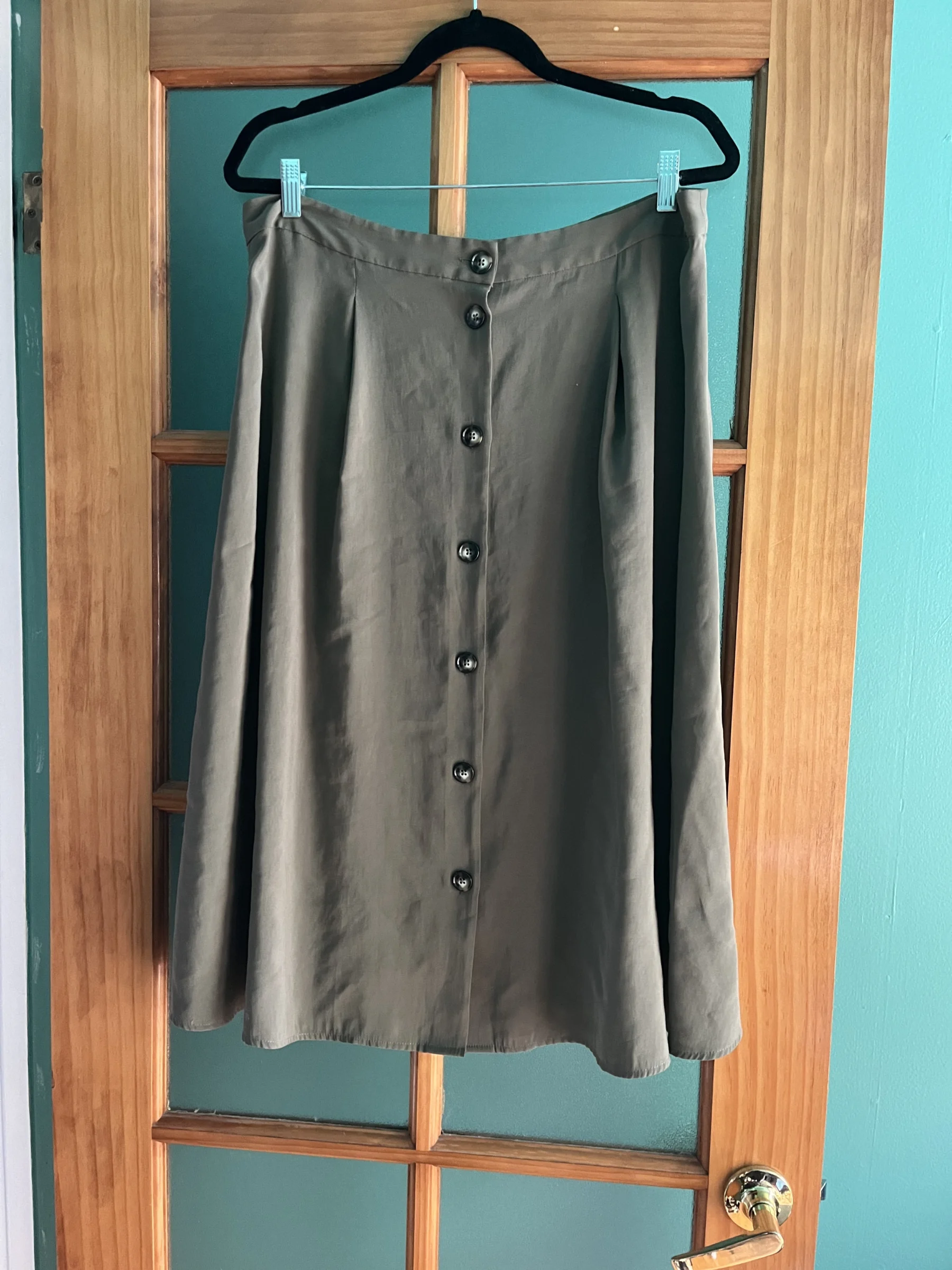 Khaki Button-Up Skirt Simons seconde main