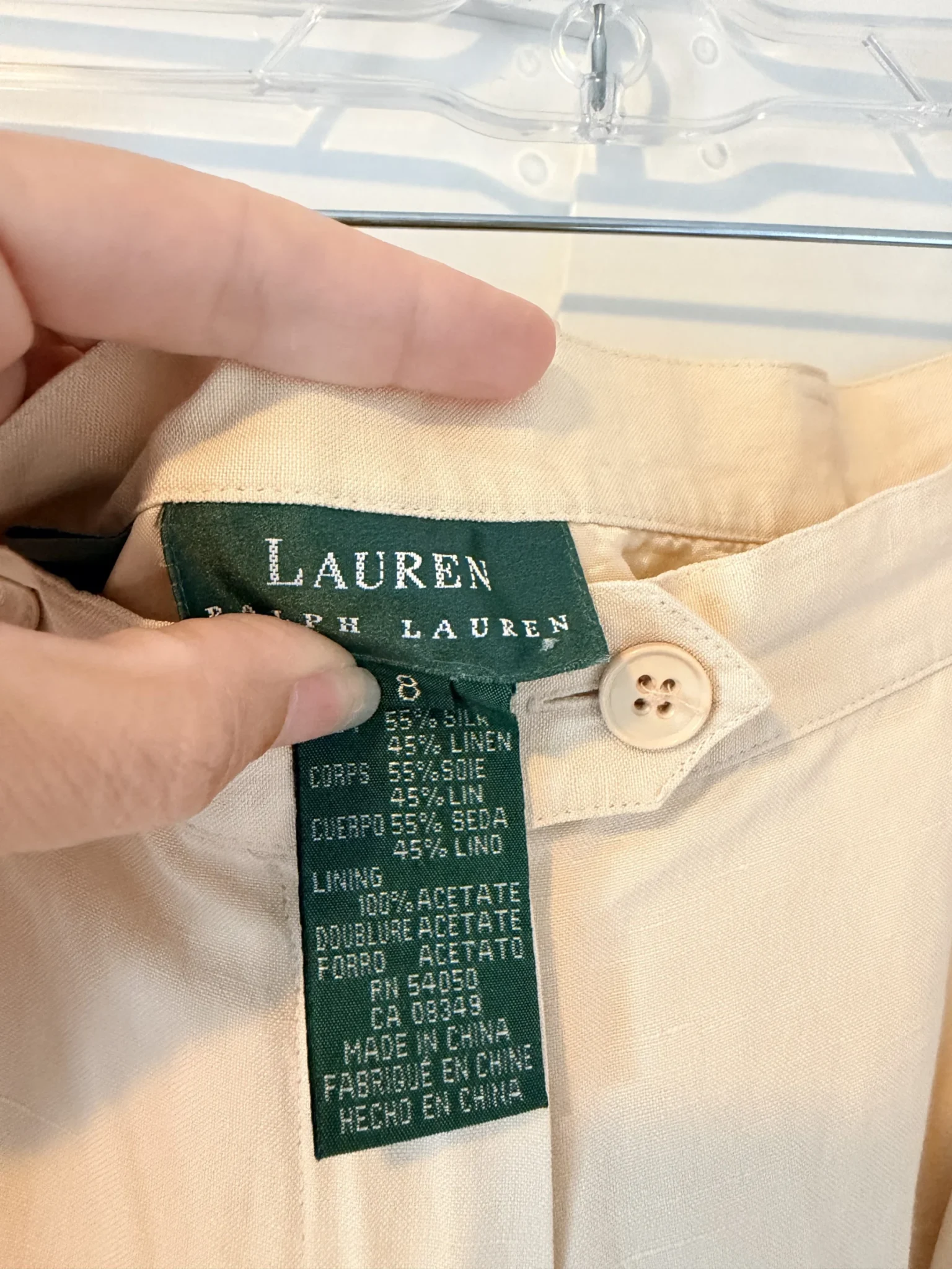 Image for Vintage silk and linen trousers