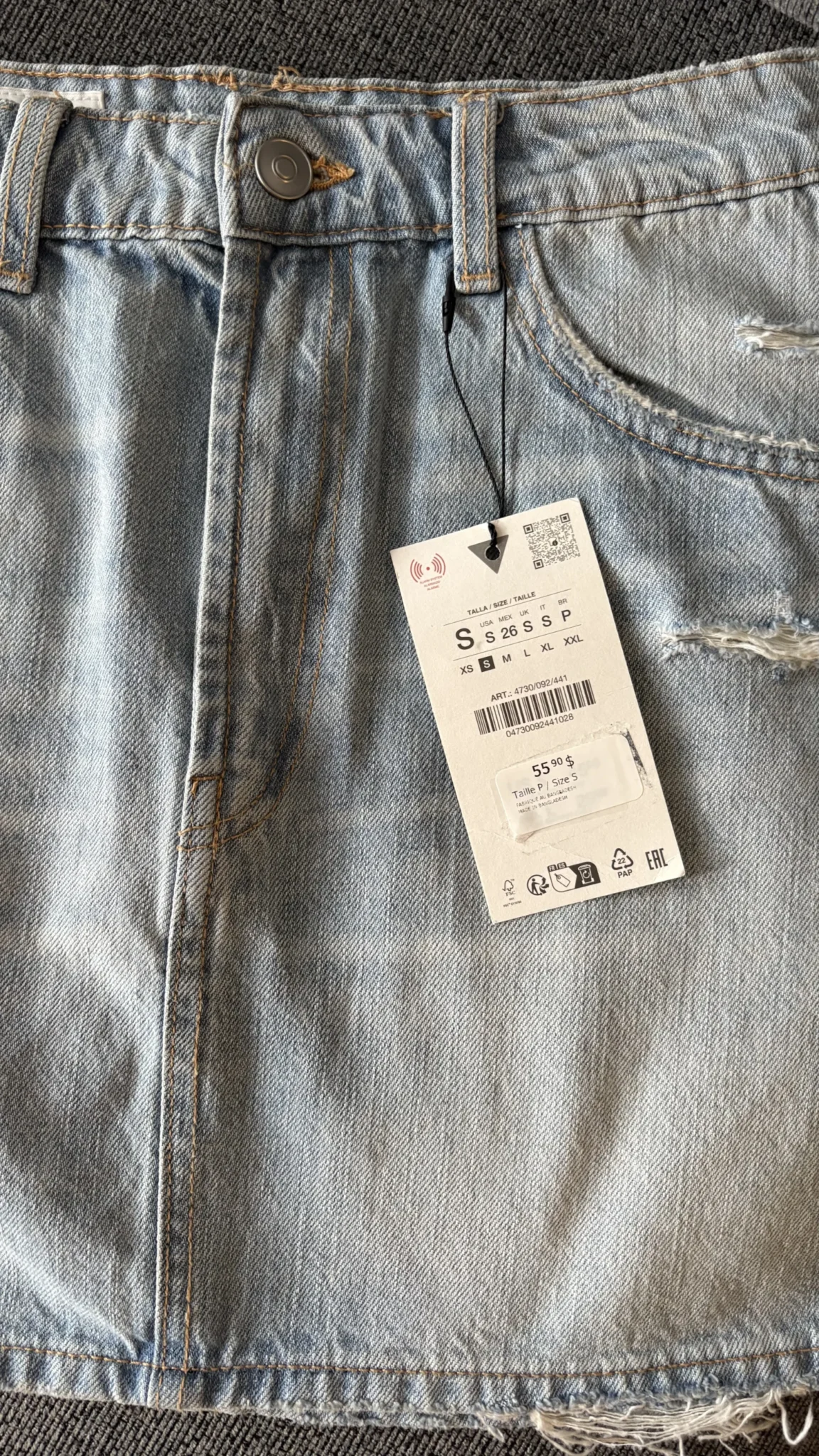 Image for Zara denim mini skirt