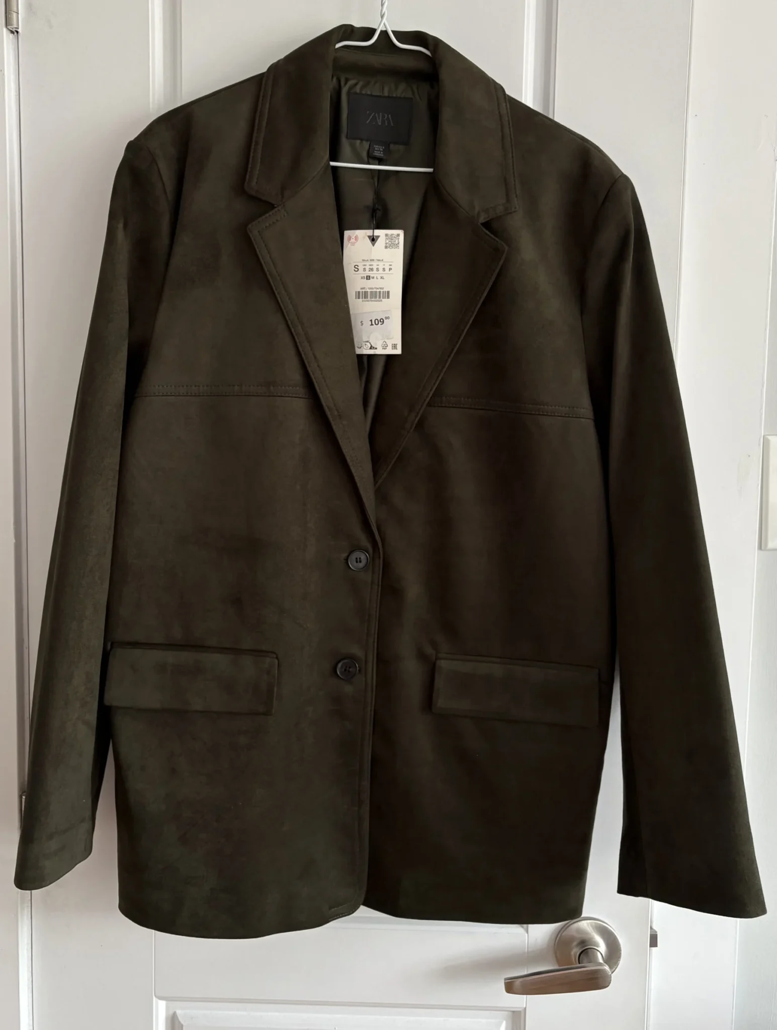 Featured image for Zara faux suede blazer