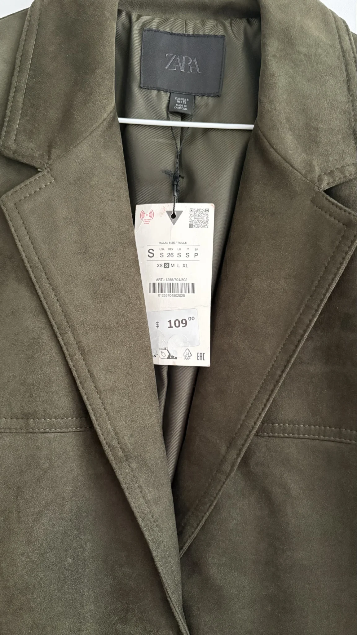 Image for Zara faux suede blazer