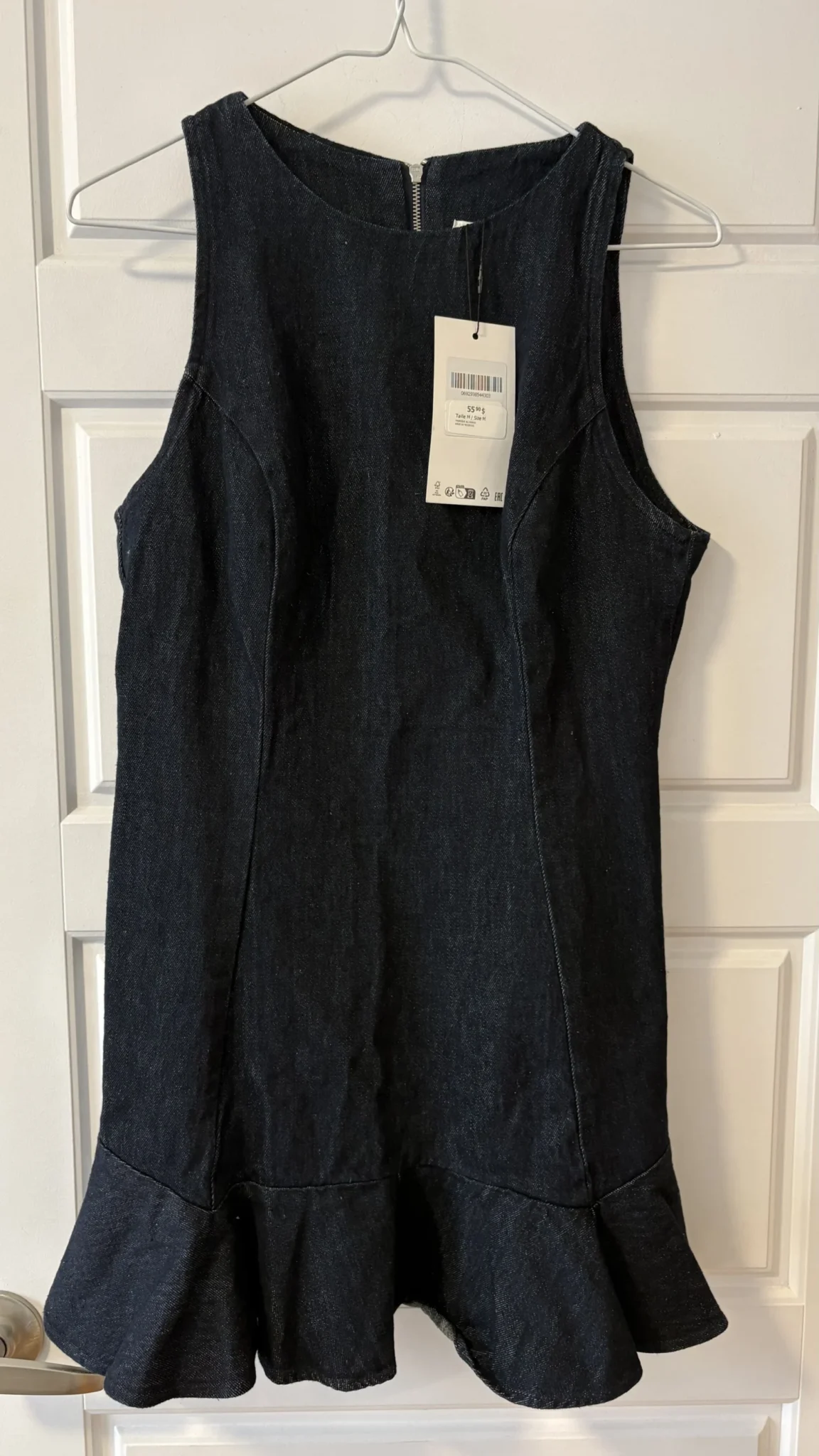 Featured image for Zara ruffled denim mini dress