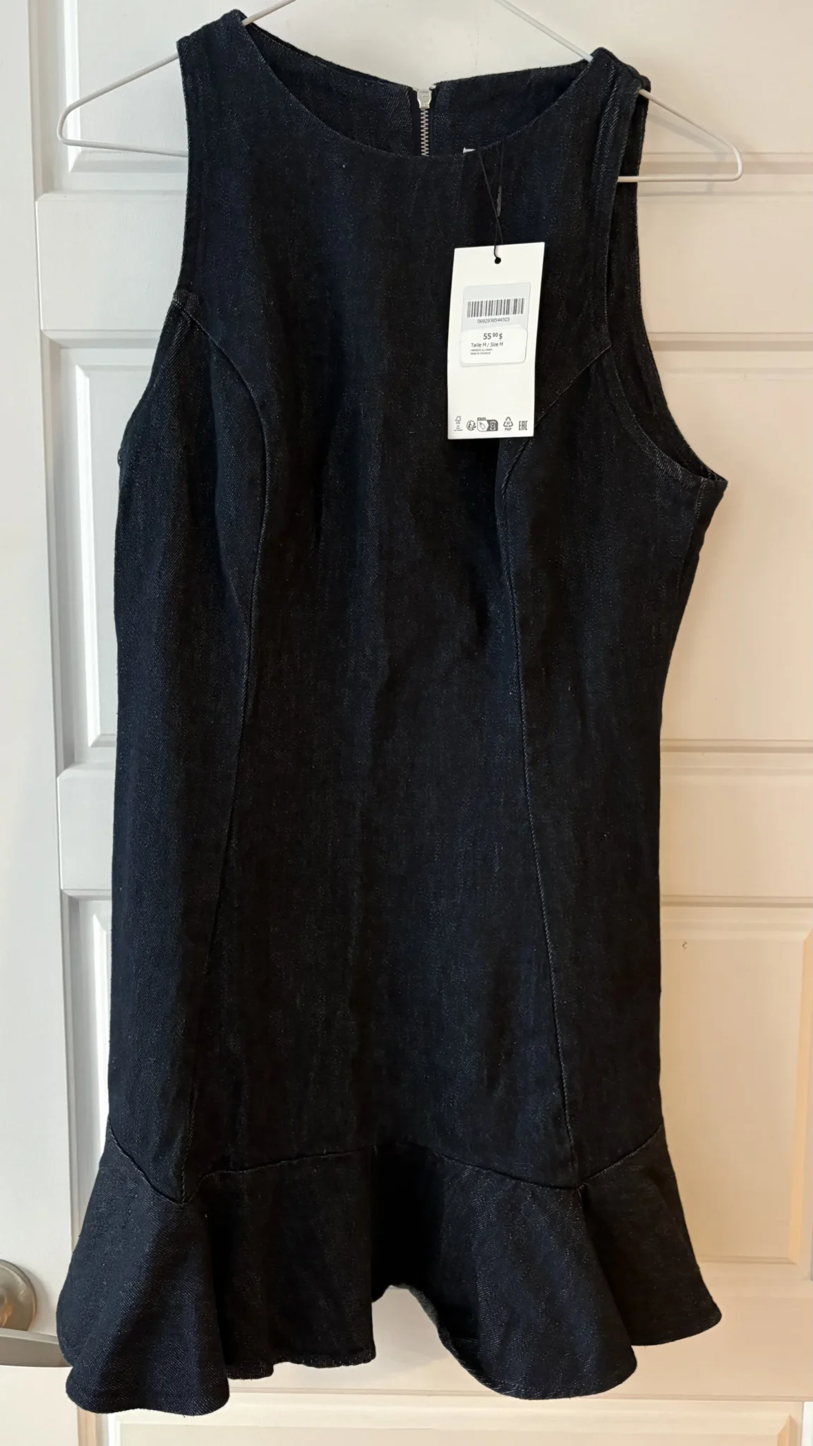 Image for Zara ruffled denim mini dress