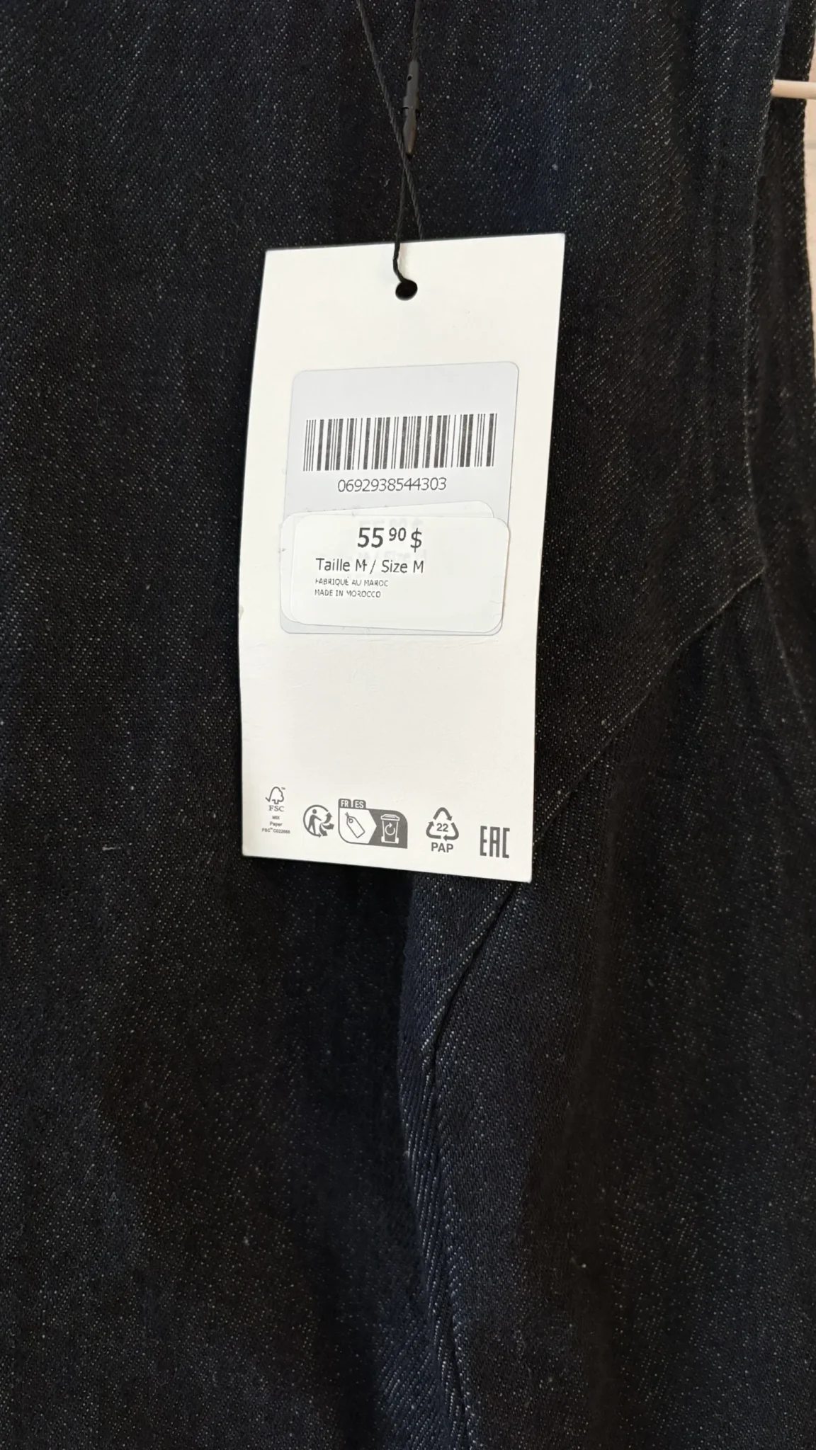Image for Zara ruffled denim mini dress