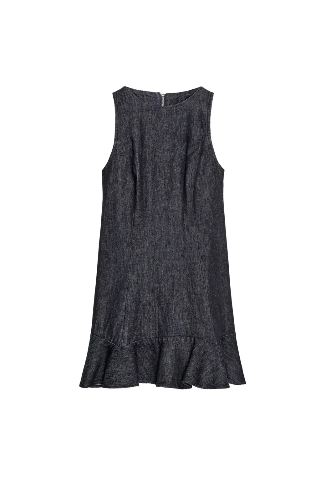 Image for Zara ruffled denim mini dress