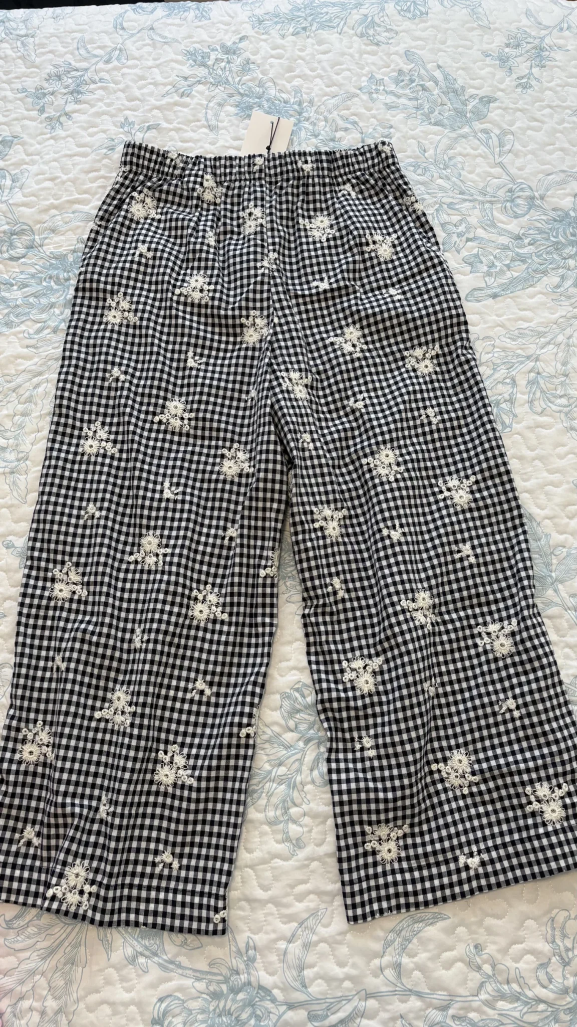 Featured image for Zara embroidered checked culottes
