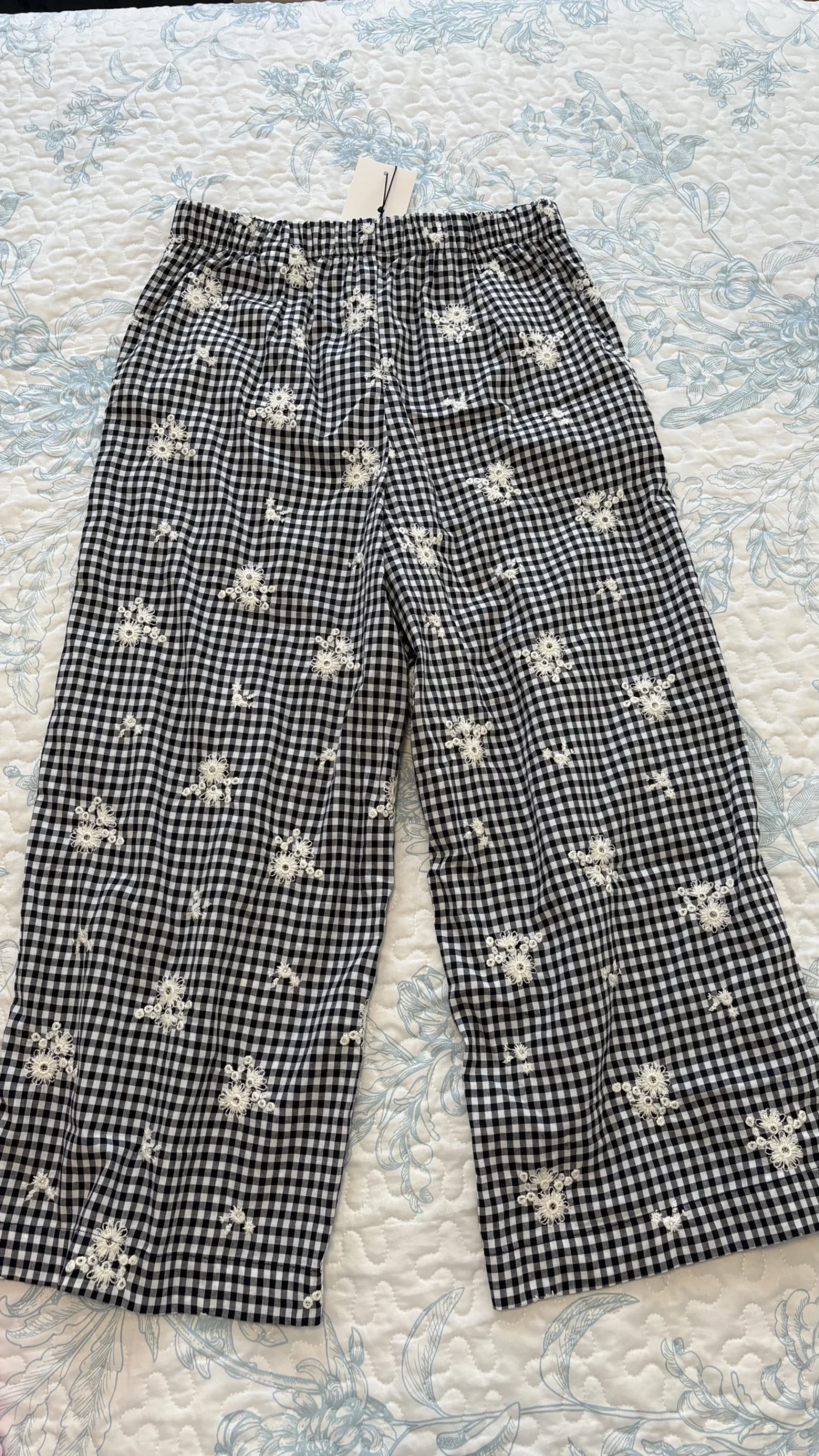 Zara embroidered checked culottes Zara seconde main