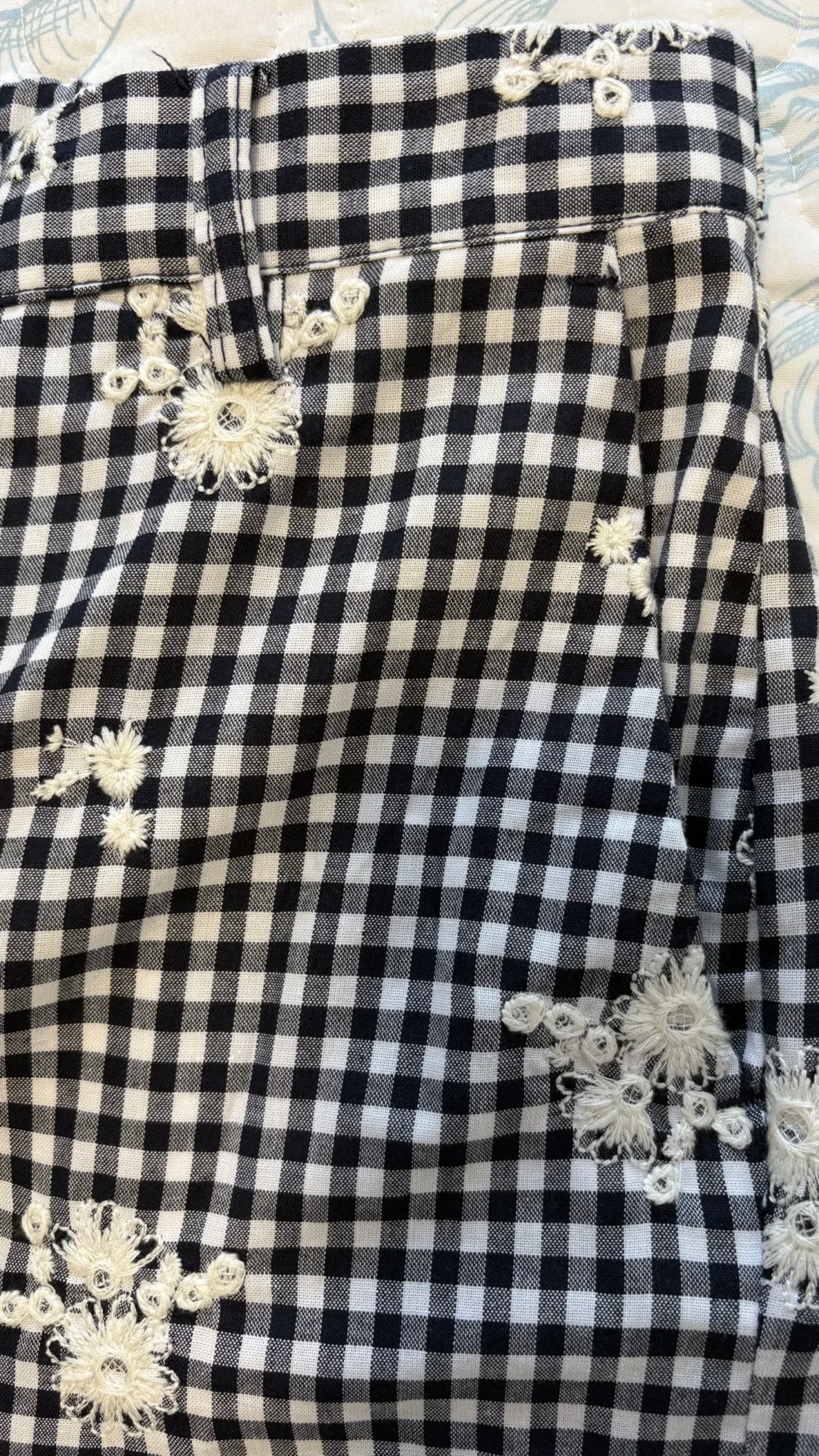 Image for Zara embroidered checked culottes