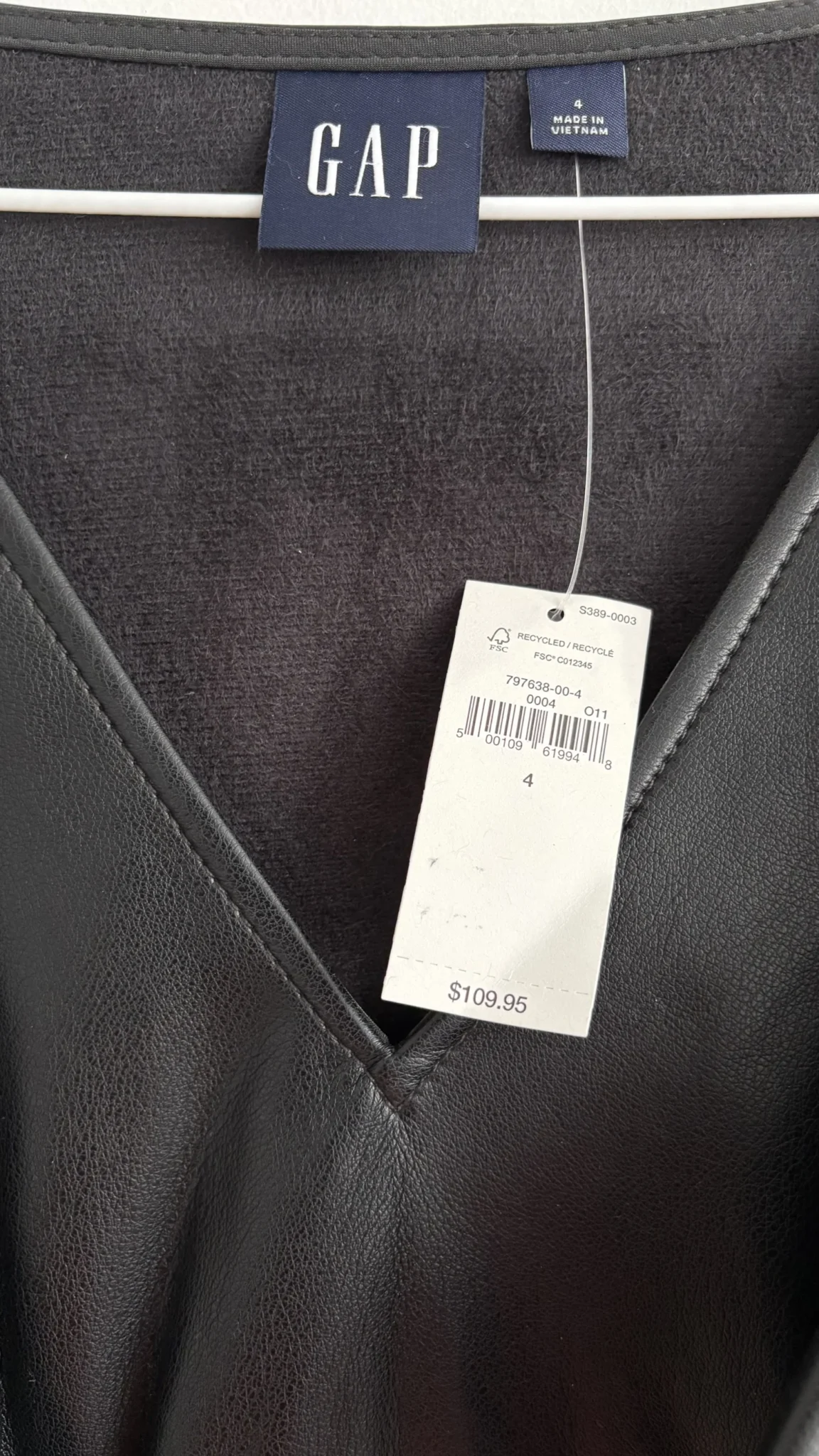 Image for Gap faux leather mini dress