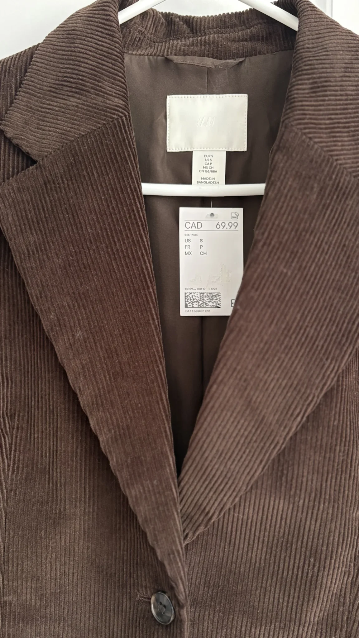 Image for H&M corduroy blazer